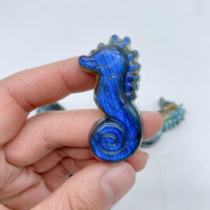 High Quality Labradorite Seahorse Carving Wholesale