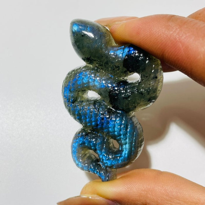 High Quality Labradorite Snake Carving Crystal Wholesale