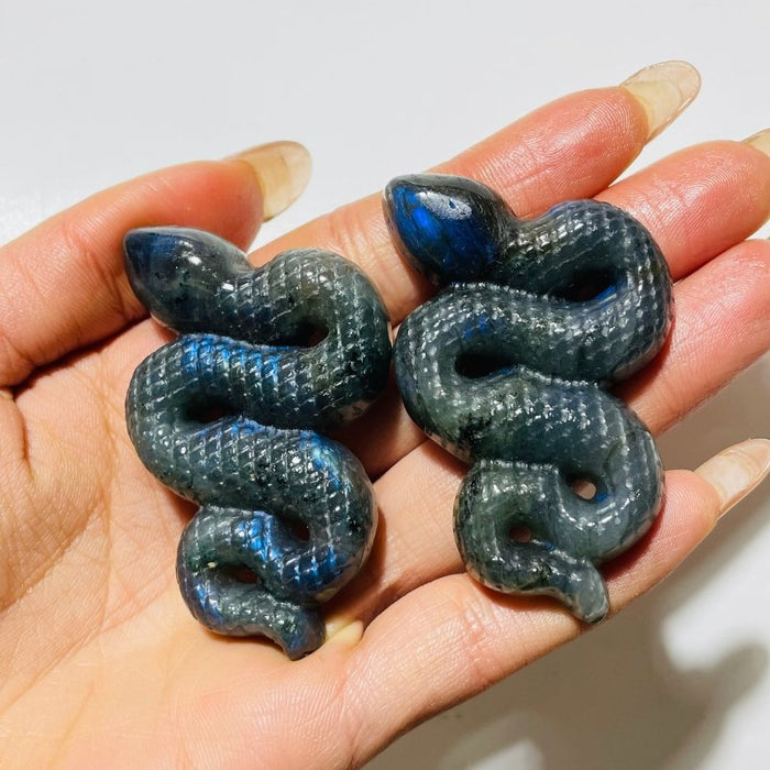 High Quality Labradorite Snake Carving Crystal Wholesale
