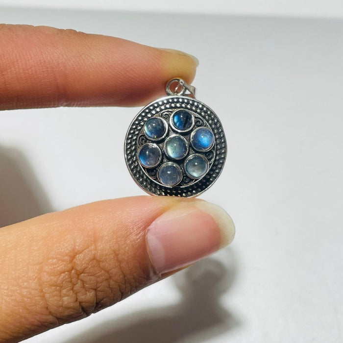 High Quality Labradorite Spin Turntable Pendant Wholesale