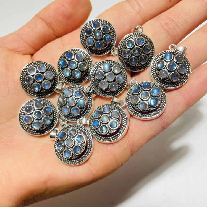 High Quality Labradorite Spin Turntable Pendant Wholesale
