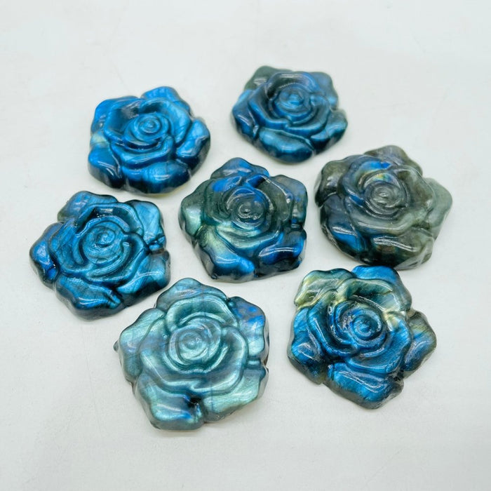 High Quality Labradorite Stone Flower Carving Wholesale
