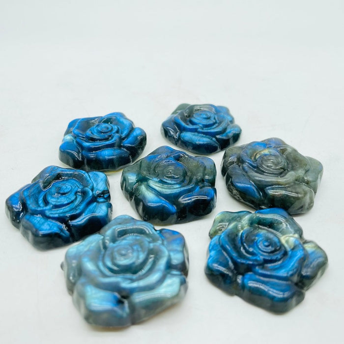 High Quality Labradorite Stone Flower Carving Wholesale