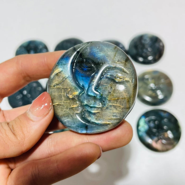 High Quality Labradorite Sun Moon Face Wholesale
