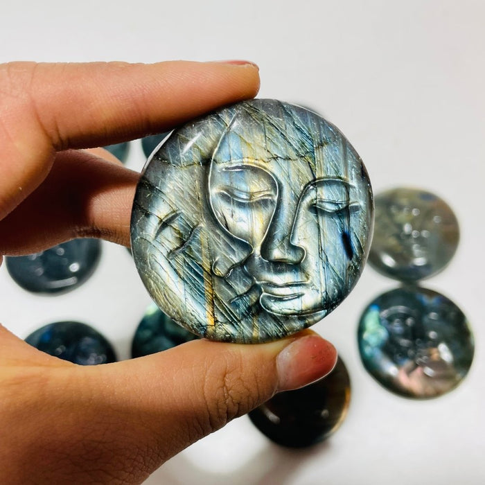 High Quality Labradorite Sun Moon Face Wholesale