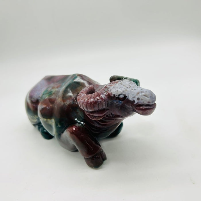 High Quality Ocean Jasper Water Buffalo Carving