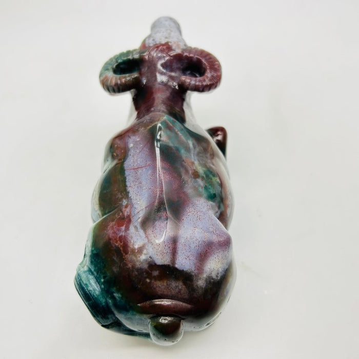 High Quality Ocean Jasper Water Buffalo Carving