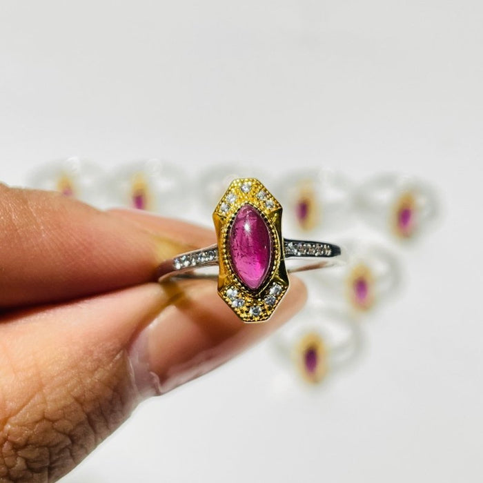 High Quality Purple Garnet S925 Sterling Silver Ring Wholesale