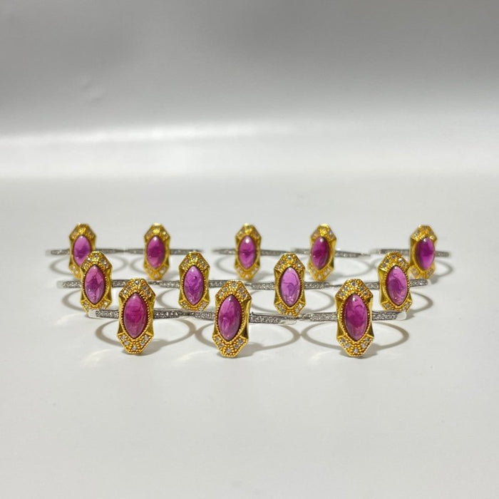 High Quality Purple Garnet S925 Sterling Silver Ring Wholesale