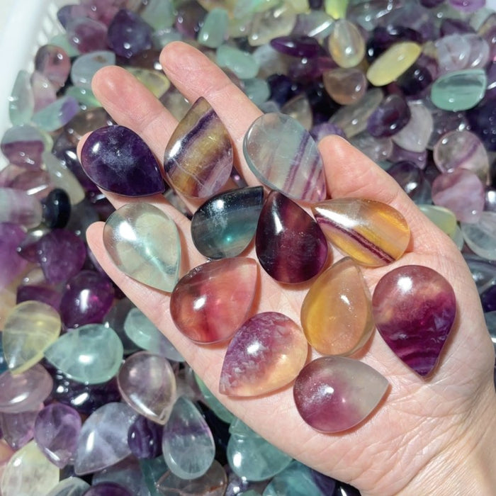High Quality Rainbow Fluorite Teardrop Shape Crystal Wholesale