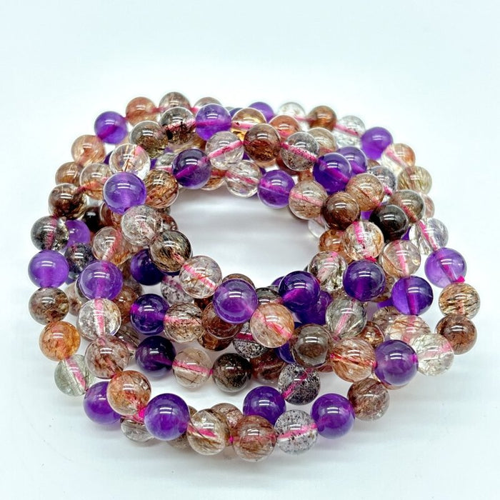 High Quality Rutile Mixed Amethyst Mixed Black Mica Bracelet Wholesale