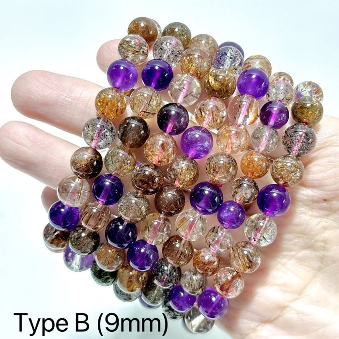 High Quality Rutile Mixed Amethyst Mixed Black Mica Bracelet Wholesale