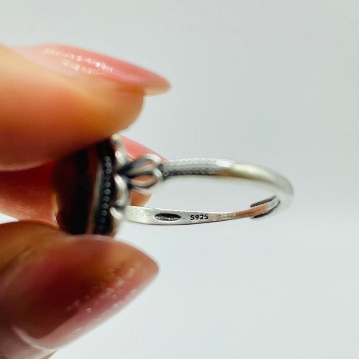 High Quality S925 Orange Garnet Ring Wholesale