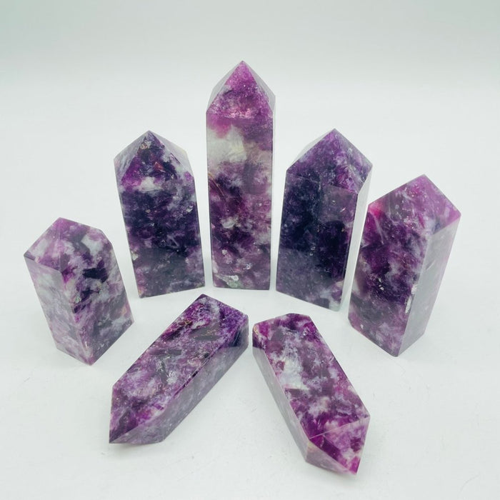 High Quality Spark Lepidolite Four-Sided Tower Points Wholesale