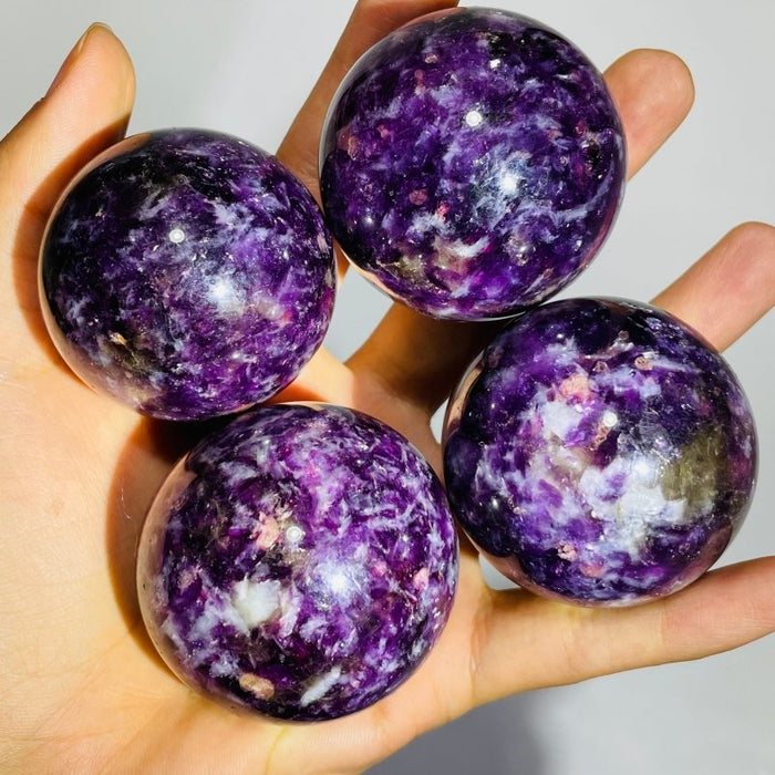 High Quality Spark Lepidolite Spheres Wholesale