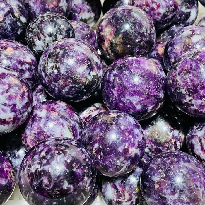 High Quality Spark Lepidolite Spheres Wholesale