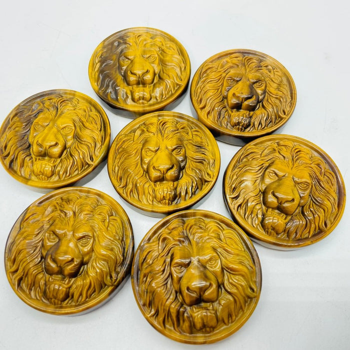 High Quality Tiger Eye Lion Head Carving Wholesale