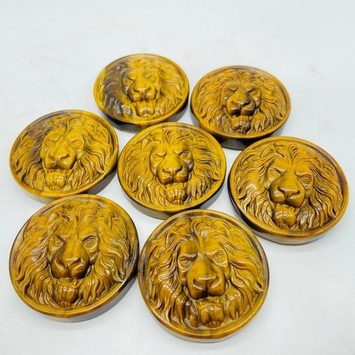 High Quality Tiger Eye Lion Head Carving Wholesale