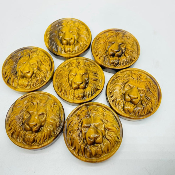 High Quality Tiger Eye Lion Head Carving Wholesale