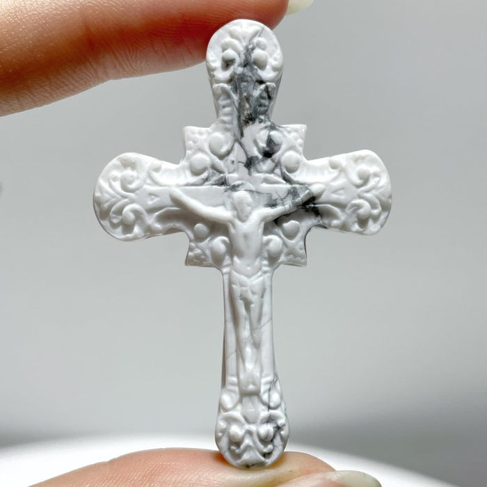 Howlite Crucifixion of Jesus Carving Wholesale