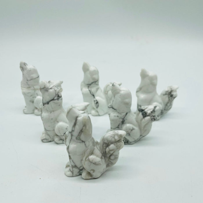 Howlite Cute Dog Carving Wholesale