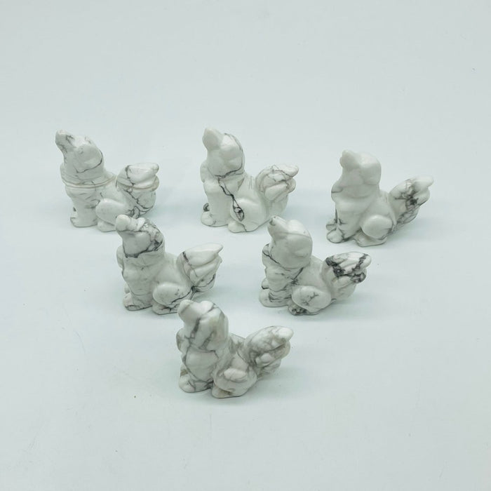 Howlite Cute Dog Carving Wholesale
