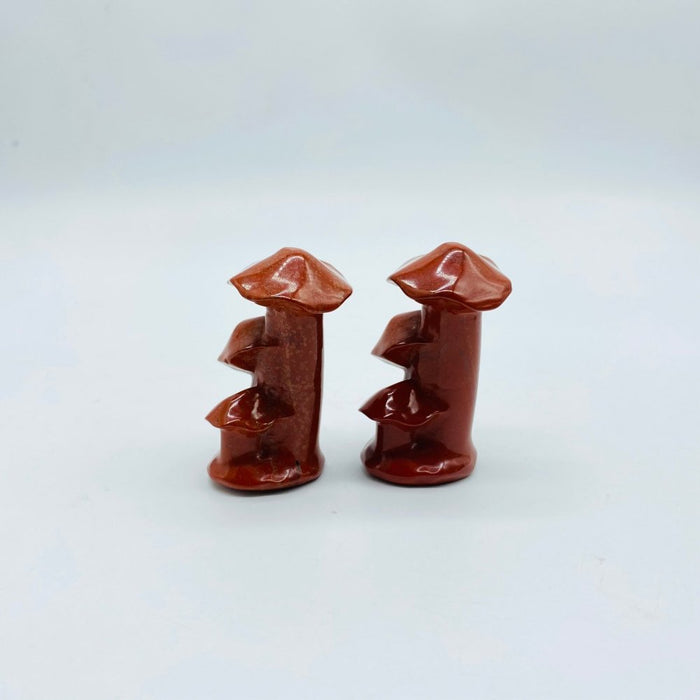 Howlite&Red Jasper Aventurine Mushroom Tree Carving Wholesale