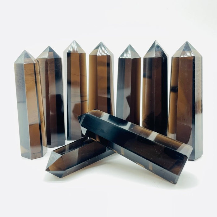 Ice Obsidian Crystal Point Black Lace Obsidian Tower Wholesale