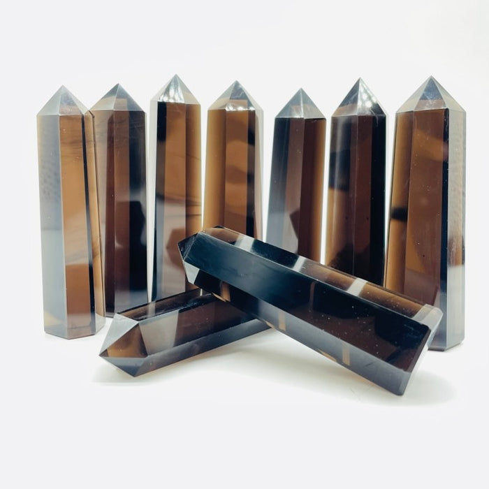 Ice Obsidian Crystal Point Black Lace Obsidian Tower Wholesale