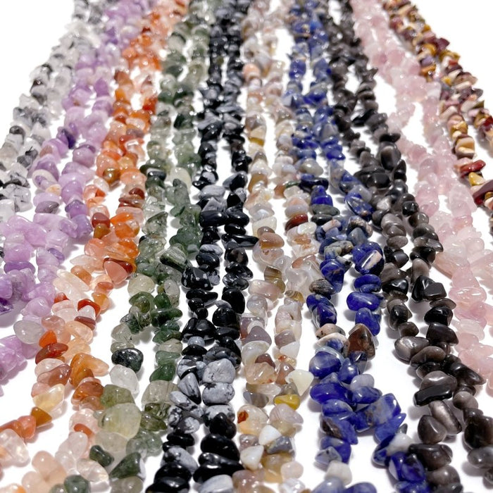 Irregular Crystal Chips Stone DIY Black Tourmaline Lepidolite Loose Beads #5