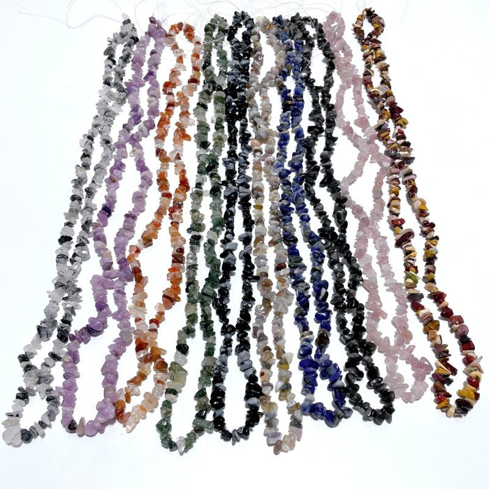 Irregular Crystal Chips Stone DIY Black Tourmaline Lepidolite Loose Beads #5
