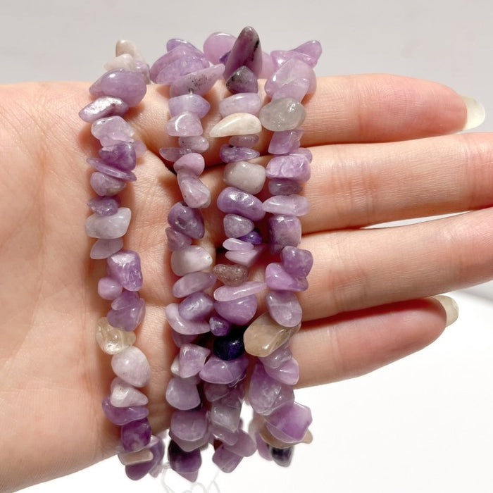 Irregular Crystal Chips Stone DIY Black Tourmaline Lepidolite Loose Beads #5