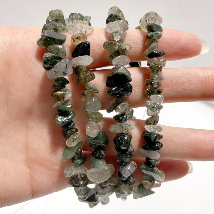 Irregular Crystal Chips Stone DIY Black Tourmaline Lepidolite Loose Beads #5