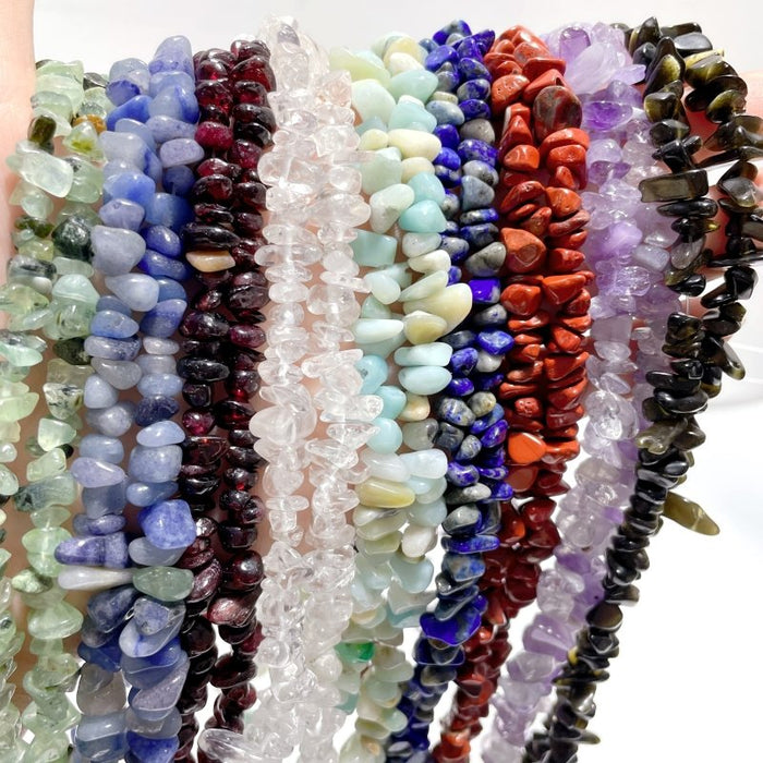 Irregular Crystal Chips Stone DIY Garnet Prehnite Amethyst Loose Beads #4