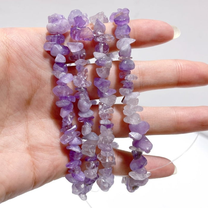Irregular Crystal Chips Stone DIY Garnet Prehnite Amethyst Loose Beads #4