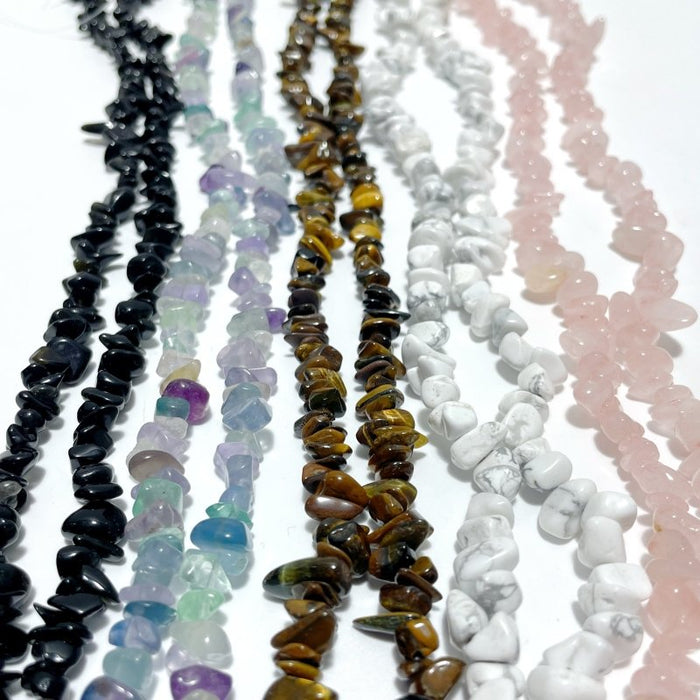 Irregular Crystal Chips Stone DIY Rose Quartz Obsidian Loose Beads #2