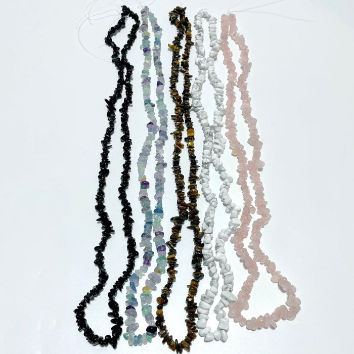 Irregular Crystal Chips Stone DIY Rose Quartz Obsidian Loose Beads #2