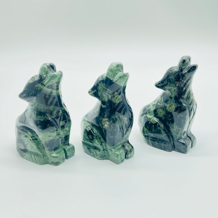 Kambaba Jasper Wolf Carving Wholesale