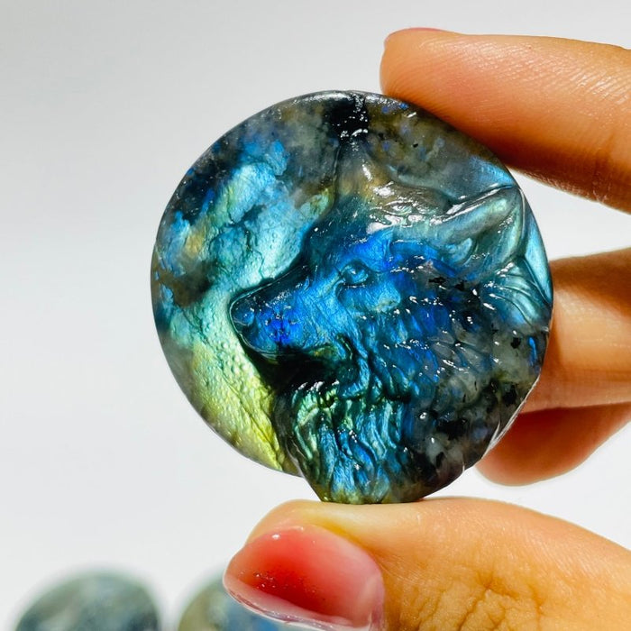 Labradorite Carving Wolf Wholesale