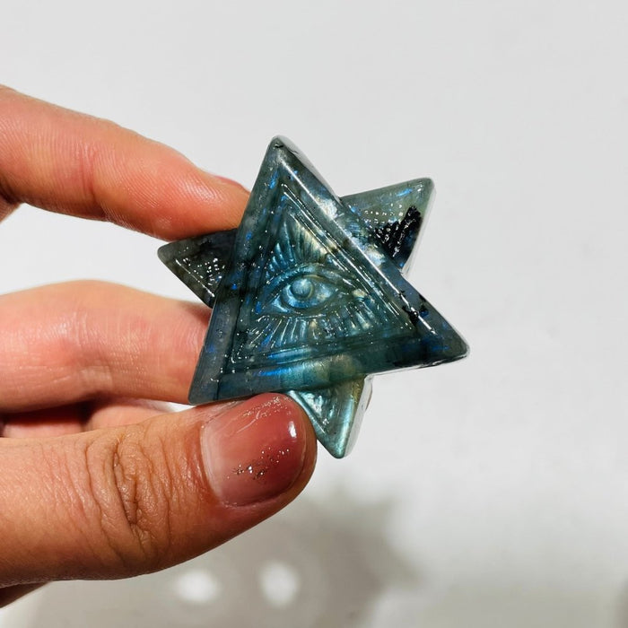 Labradorite Evil Eye Star Carving Wholesale