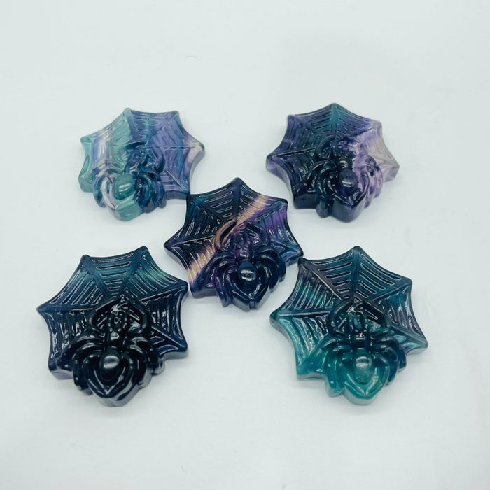 Labradorite Fluorite Spider Carving Wholesale