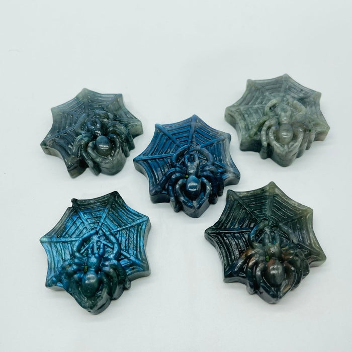 Labradorite Fluorite Spider Carving Wholesale