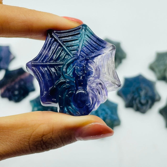 Labradorite Fluorite Spider Carving Wholesale