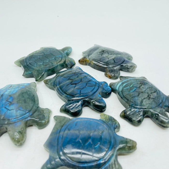 Labradorite Turtle Stone Carving Wholesale