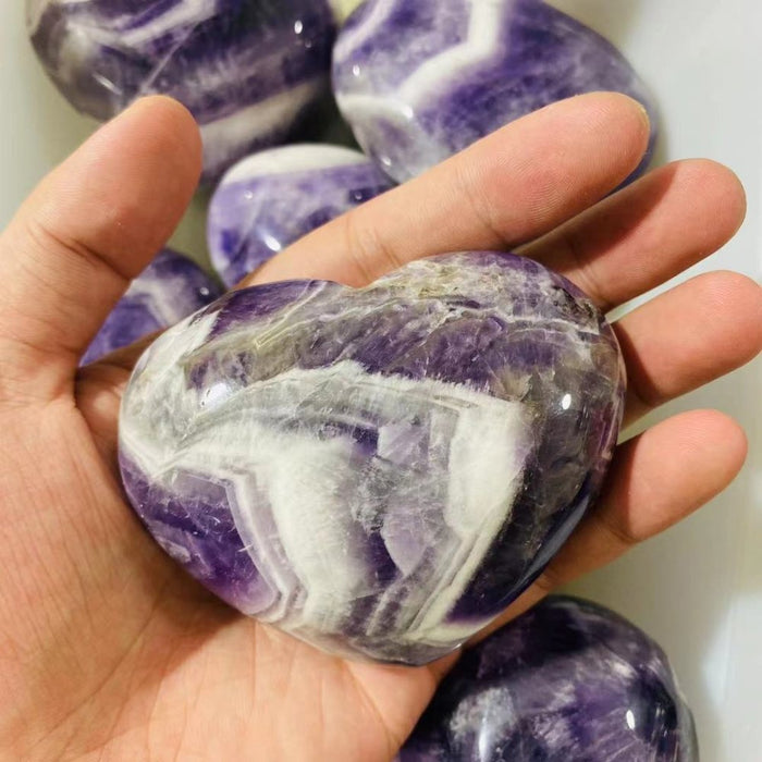Large Chevron Amethyst Heart 3-4in Crystal Wholesale