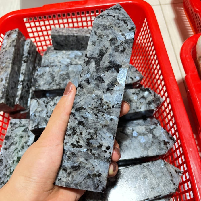 Large Larvikite Four-Sided Tower Points Wholesale