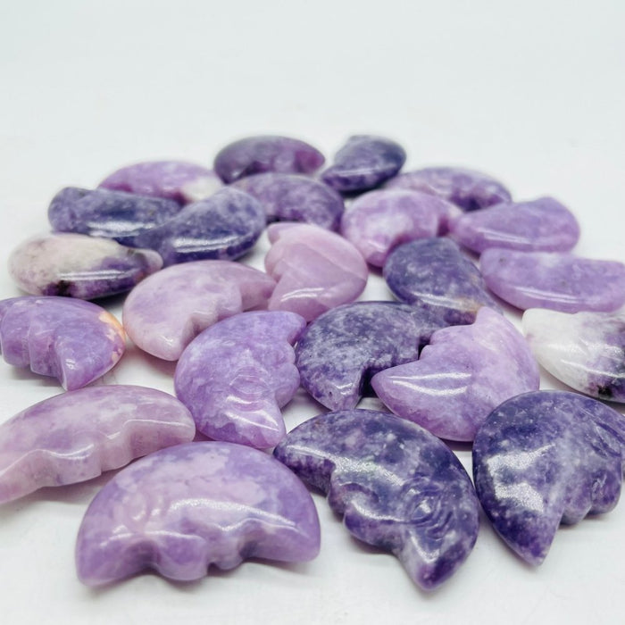 Lepidolite Moon Face Carving Wholesale