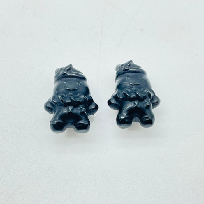 Mini Black Obsidian Christmas Crutch Gingerbread Man Carving Wholesale
