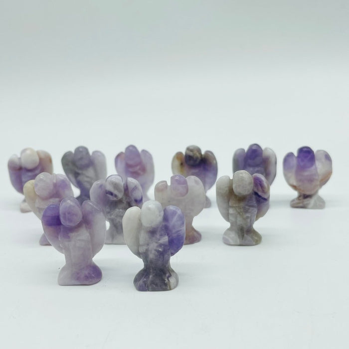 Mini Chevron Amethyst Angel Carving Wholesale
