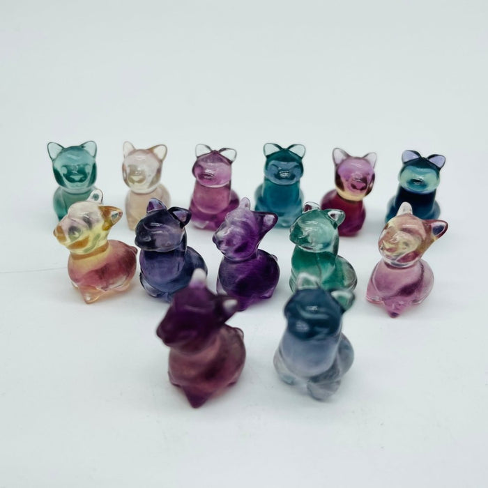 Mini Colorful Fluorite Sheep Carving Wholesale